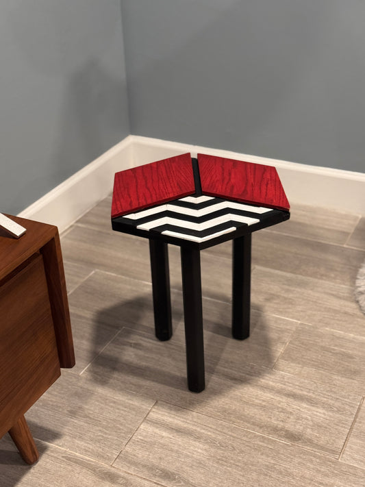 Geometric wood side table